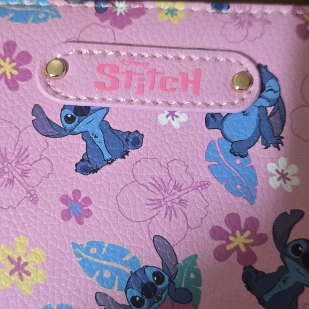 Disney Pink Zip Wallet with Blue Stitch Pattern - Picture 5 of 7